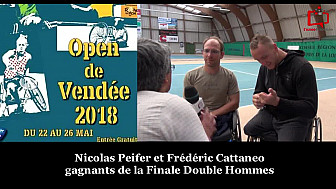 Open de Vendée Tennis Fauteuil 2018 : Nicolas Peifer et Frédéric Cattanéo remporte la Finale en double Hommes.